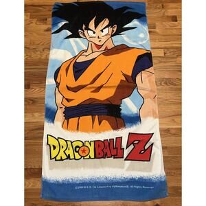 Vintage 2000 Dragon Ball Z Goku Multicolor Beach Towel By Jay Franco 56” X 29”